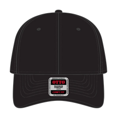 OTTO 19-1320 ’OTTO Comfy Fit’ 6 Panel Low Profile Baseball Cap - Black - Black / 6 1/2’’ - 7 5/8’’