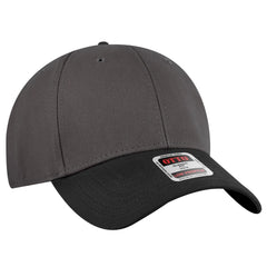 OTTO 19-251 6 Panel Low Profile Baseball Cap - Blk/Ch.Gry - Blk/Ch.Gry / 6 1/2’’ - 7 5/8’’