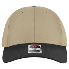 OTTO 19-251 6 Panel Low Profile Baseball Cap - Blk/Kha - Blk/Kha / 6 1/2’’ - 7 5/8’’