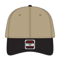 OTTO 19-251 6 Panel Low Profile Baseball Cap - Blk/Kha - Blk/Kha / 6 1/2’’ - 7 5/8’’