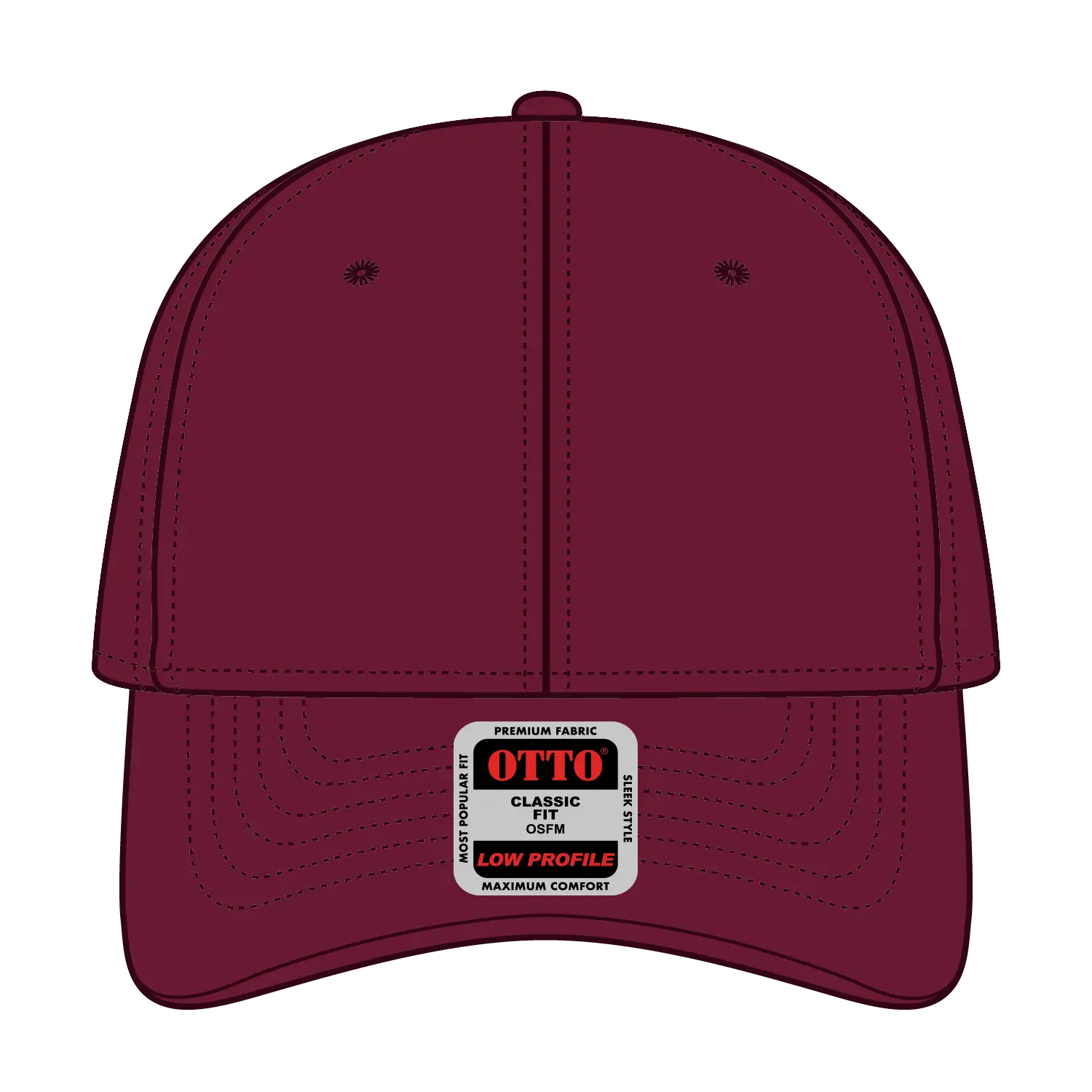 OTTO 19-251 6 Panel Low Profile Baseball Cap - Burg. Marn - Burg. Marn / 6 1/2’’ - 7 5/8’’
