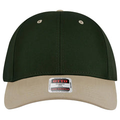 OTTO 19-251 6 Panel Low Profile Baseball Cap - Kha/Dk.Grn - Kha/Dk.Grn / 6 1/2’’ - 7 5/8’’