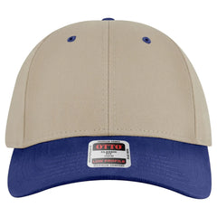 OTTO 19-251 6 Panel Low Profile Baseball Cap - Ryl/Kha - Ryl/Kha / 6 1/2’’ - 7 5/8’’