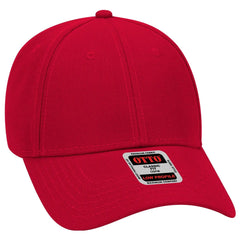 OTTO 19-304 6 Panel Low Profile Baseball Cap - Red - Red / 6 1/2’’ - 7 5/8’’