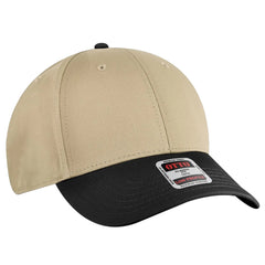 OTTO 19-536 6 Panel Low Profile Baseball Cap - Blk/Kha/Kha - Blk/Kha/Kha / 6 1/2’’ - 7 5/8’’