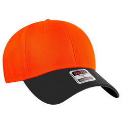 OTTO 19-536 6 Panel Low Profile Baseball Cap - Blk/Org/Org - Blk/Org/Org / 6 1/2’’ - 7 5/8’’