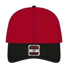 OTTO 19-536 6 Panel Low Profile Baseball Cap - Blk/Red/Red - Blk/Red/Red / 6 1/2’’ - 7 5/8’’