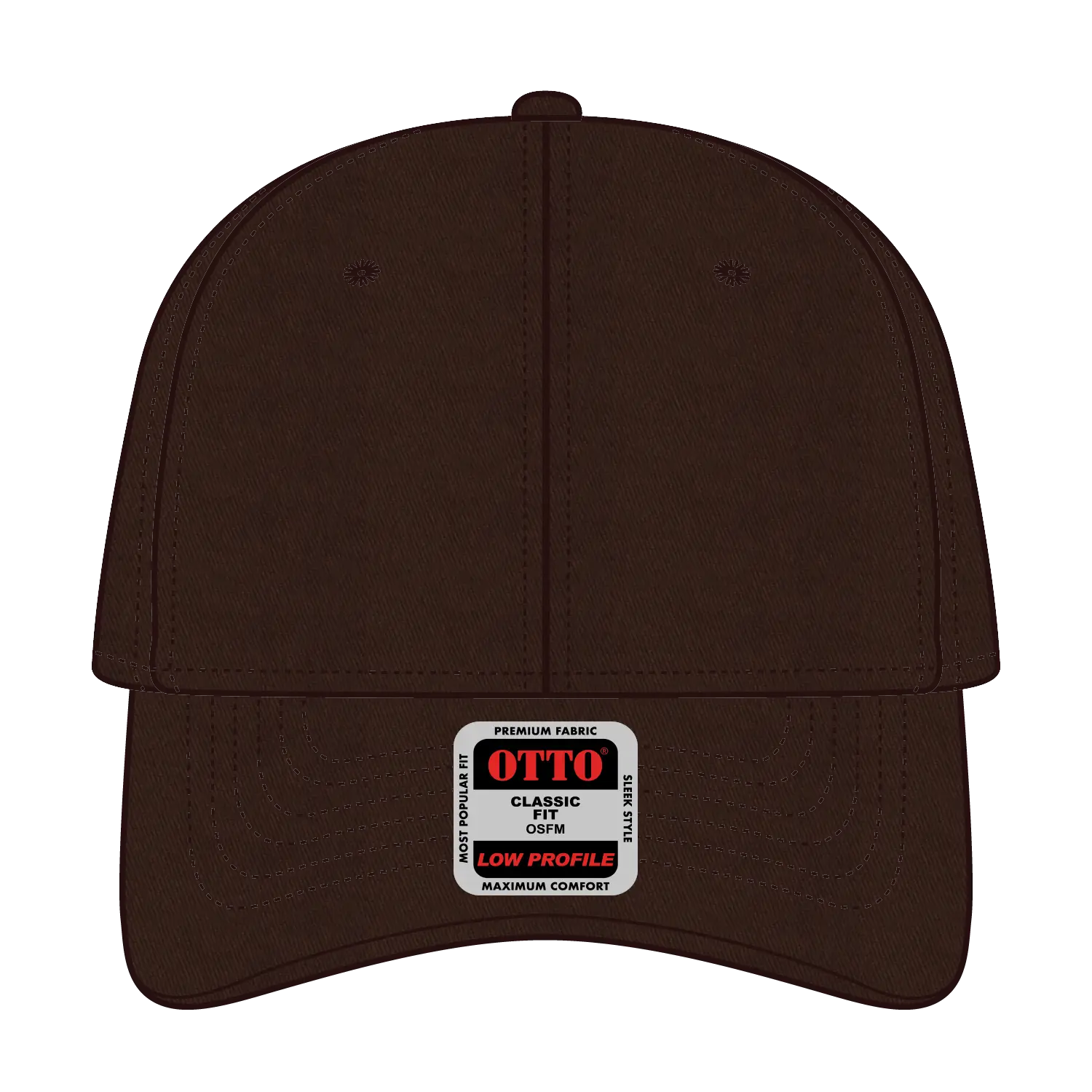 OTTO 19-536 6 Panel Low Profile Baseball Cap - Brown - Brown / 6 1/2’’ - 7 5/8’’