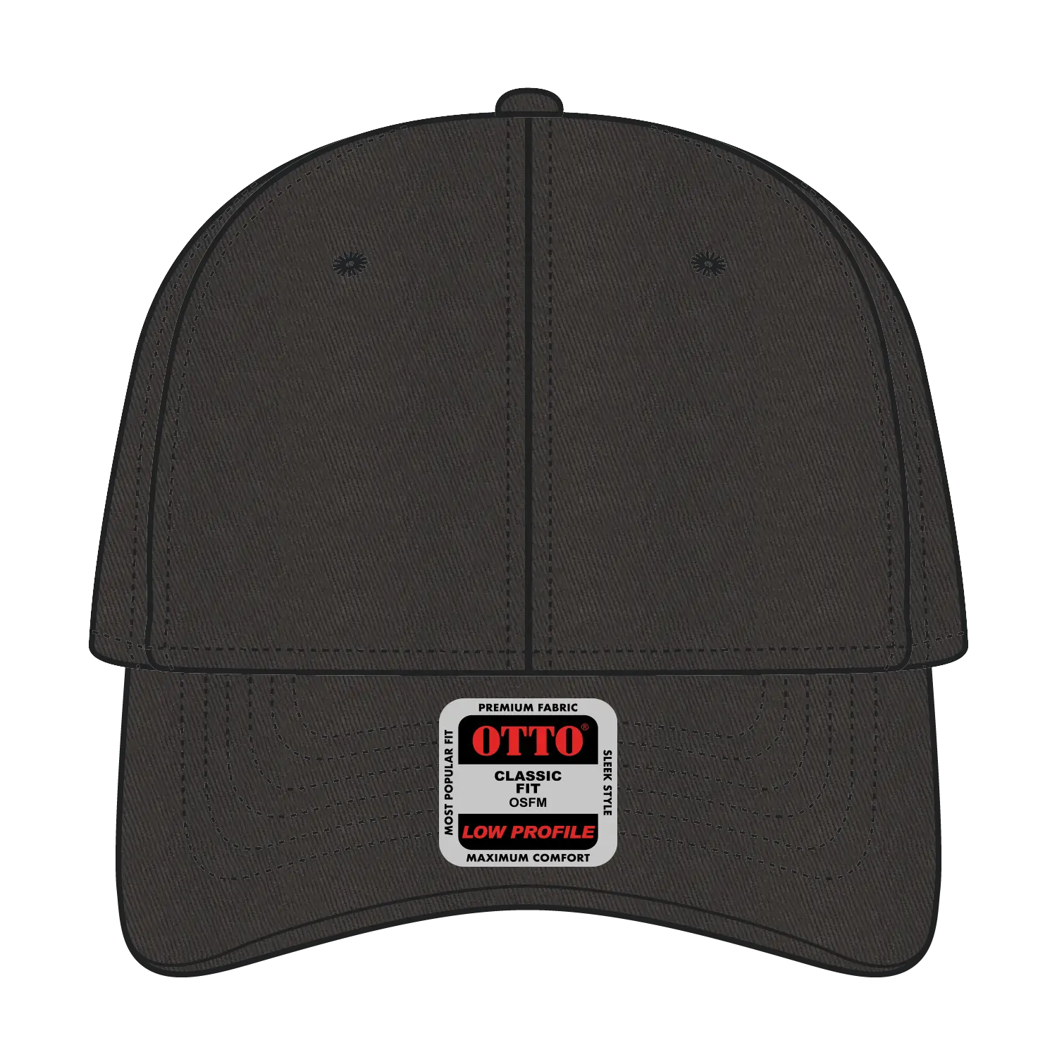 OTTO 19-536 6 Panel Low Profile Baseball Cap - Char. Gray - Char. Gray / 6 1/2’’ - 7 5/8’’