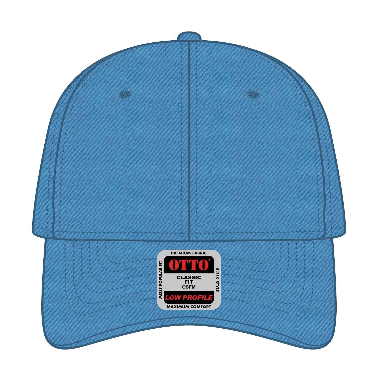 OTTO 19-536 6 Panel Low Profile Baseball Cap - Col. Blue - Col. Blue / 6 1/2’’ - 7 5/8’’