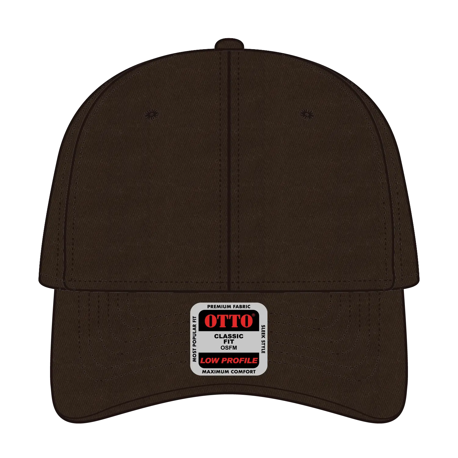 OTTO 19-536 6 Panel Low Profile Baseball Cap - Dk. Brown - Dk. Brown / 6 1/2’’ - 7 5/8’’