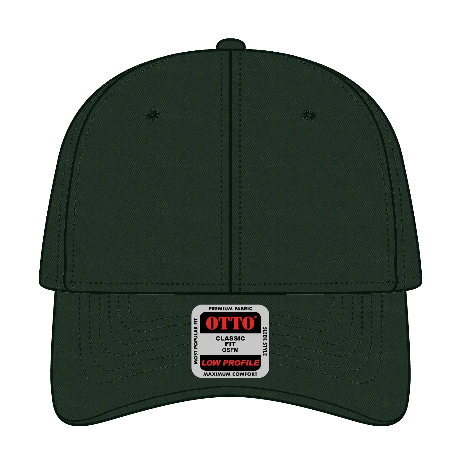 OTTO 19-536 6 Panel Low Profile Baseball Cap - Dk. Green - Dk. Green / 6 1/2’’ - 7 5/8’’