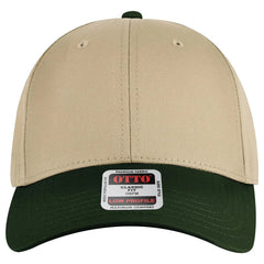 OTTO 19-536 6 Panel Low Profile Baseball Cap - Dk.Grn/Kha/Kha - Dk.Grn/Kha/Kha / 6 1/2’’ - 7 5/8’’