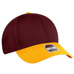 OTTO 19-536 6 Panel Low Profile Baseball Cap - Gld/Burg.Marn/Burg.Marn - Gld/Burg.Marn/Burg.Marn / 6 1/2’’ - 7 5/8’’