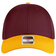 OTTO 19-536 6 Panel Low Profile Baseball Cap - Gld/Burg.Marn/Burg.Marn - Gld/Burg.Marn/Burg.Marn / 6 1/2’’ - 7 5/8’’