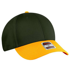 OTTO 19-536 6 Panel Low Profile Baseball Cap - Gld/Dk.Grn/Dk.Grn - Gld/Dk.Grn/Dk.Grn / 6 1/2’’ - 7 5/8’’