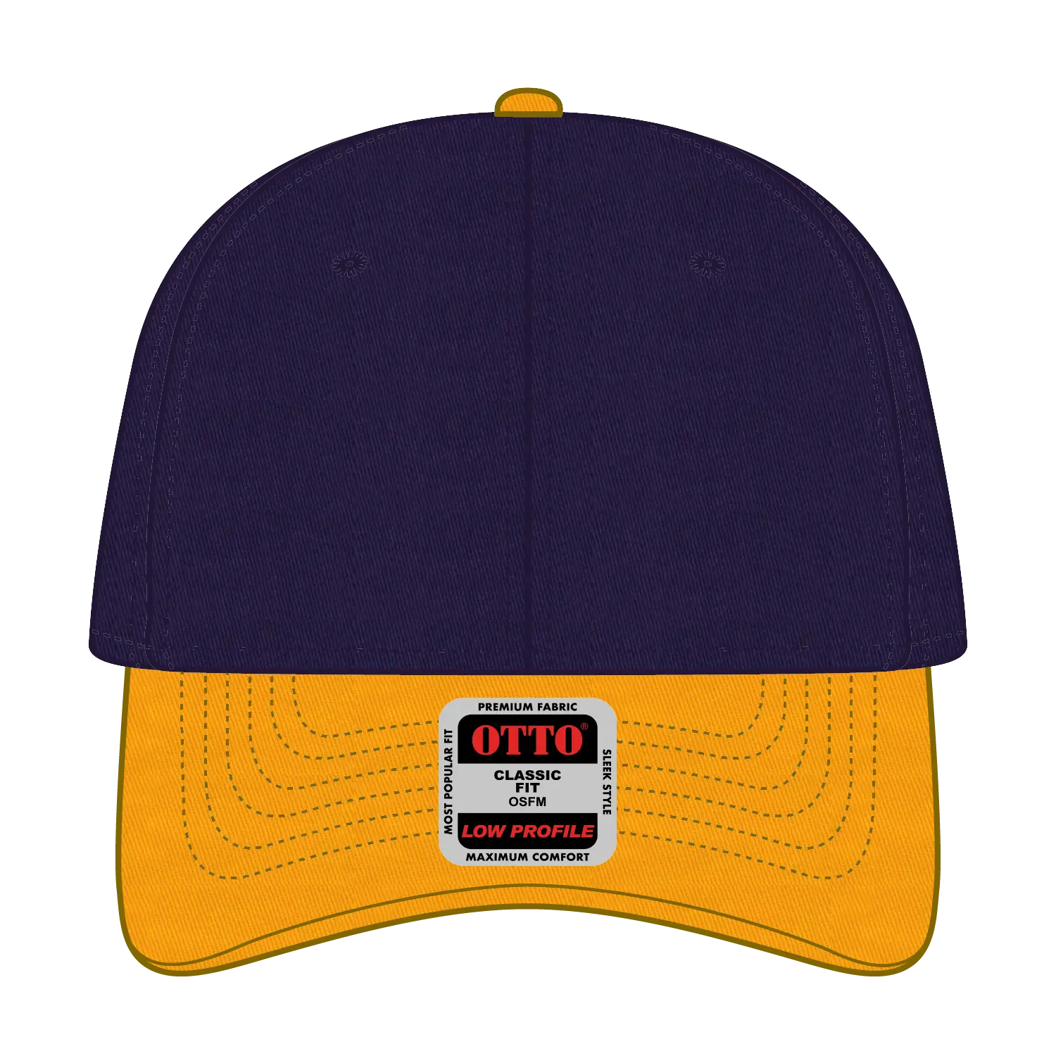 OTTO 19-536 6 Panel Low Profile Baseball Cap - Gld/Pur/Pur - Gld/Pur/Pur / 6 1/2’’ - 7 5/8’’
