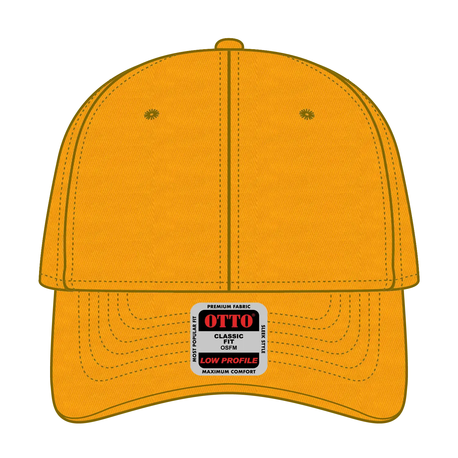 OTTO 19-536 6 Panel Low Profile Baseball Cap - Gold - Gold / 6 1/2’’ - 7 5/8’’