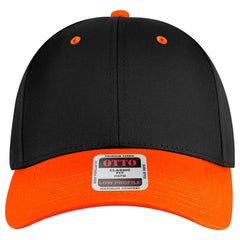 OTTO 19-536 6 Panel Low Profile Baseball Cap - Org/Blk/Blk - Org/Blk/Blk / 6 1/2’’ - 7 5/8’’