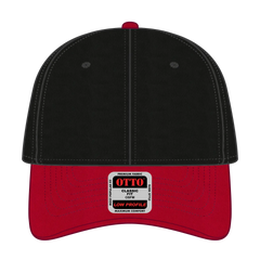 OTTO 19-536 6 Panel Low Profile Baseball Cap - Red/Blk/Blk - Red/Blk/Blk / 6 1/2’’ - 7 5/8’’