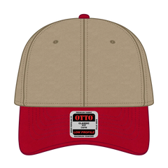 OTTO 19-536 6 Panel Low Profile Baseball Cap - Red/Kha/Kha - Red/Kha/Kha / 6 1/2’’ - 7 5/8’’