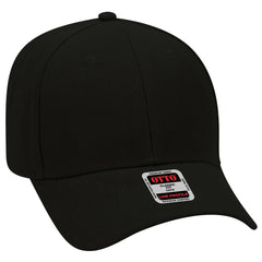 OTTO 19-609 6 Panel Low Profile Baseball Cap - Black - Black / 6 1/2’’ - 7 5/8’’