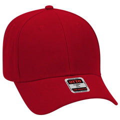 OTTO 19-609 6 Panel Low Profile Baseball Cap - Red - Red / 6 1/2’’ - 7 5/8’’