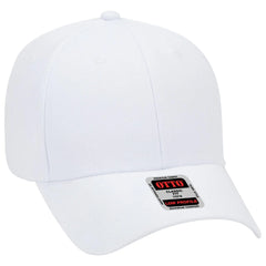 OTTO 19-609 6 Panel Low Profile Baseball Cap - White - White / 6 1/2’’ - 7 5/8’’