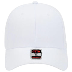 OTTO 19-609 6 Panel Low Profile Baseball Cap - White - White / 6 1/2’’ - 7 5/8’’