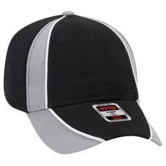 OTTO 19-701 6 Panel Low Profile Baseball Cap - Blk/Gry/Wht - Blk/Gry/Wht / 6 1/2’’ - 7 5/8’’