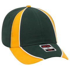 OTTO 19-701 6 Panel Low Profile Baseball Cap - Dk.Grn/Gld/Wht - Dk.Grn/Gld/Wht / 6 1/2’’ - 7 5/8’’