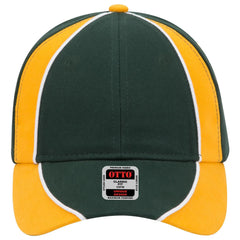 OTTO 19-701 6 Panel Low Profile Baseball Cap - Dk.Grn/Gld/Wht - Dk.Grn/Gld/Wht / 6 1/2’’ - 7 5/8’’
