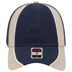 OTTO 19-701 6 Panel Low Profile Baseball Cap - Nvy/Kha/Wht - Nvy/Kha/Wht / 6 1/2’’ - 7 5/8’’