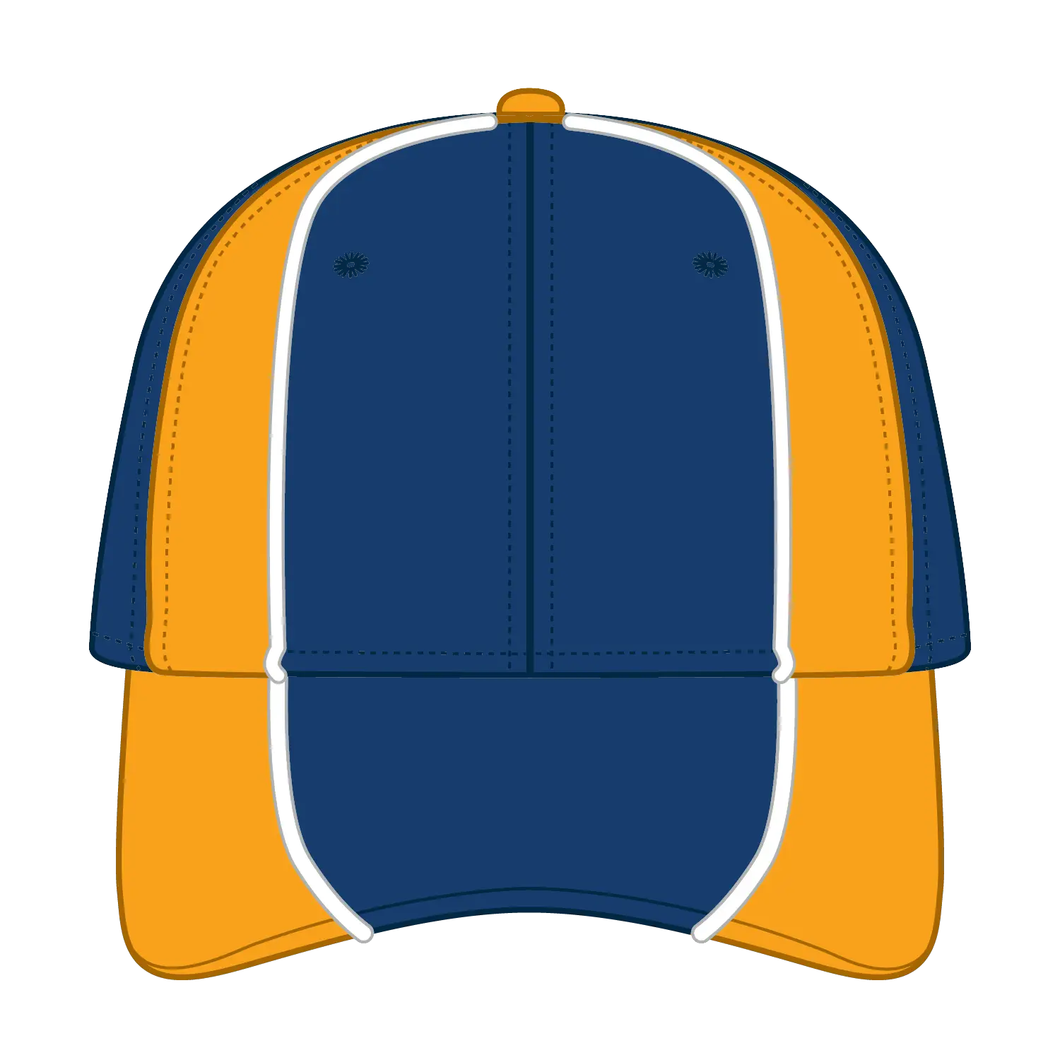 OTTO 19-701 6 Panel Low Profile Baseball Cap - Ryl/Gld/Wht - Ryl/Gld/Wht / 6 1/2’’ - 7 5/8’’