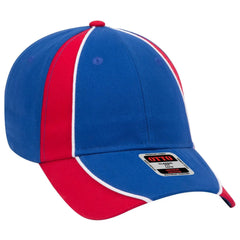 OTTO 19-701 6 Panel Low Profile Baseball Cap - Ryl/Red/Wht - Ryl/Red/Wht / 6 1/2’’ - 7 5/8’’