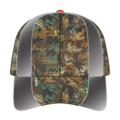 OTTO 19-701 Camouflage 6 Panel Low Profile Baseball Cap - Lt.Lod/Brn/Kly/N.Org - Lt.Lod/Brn/Kly/N.Org / 6 1/2’’ - 7