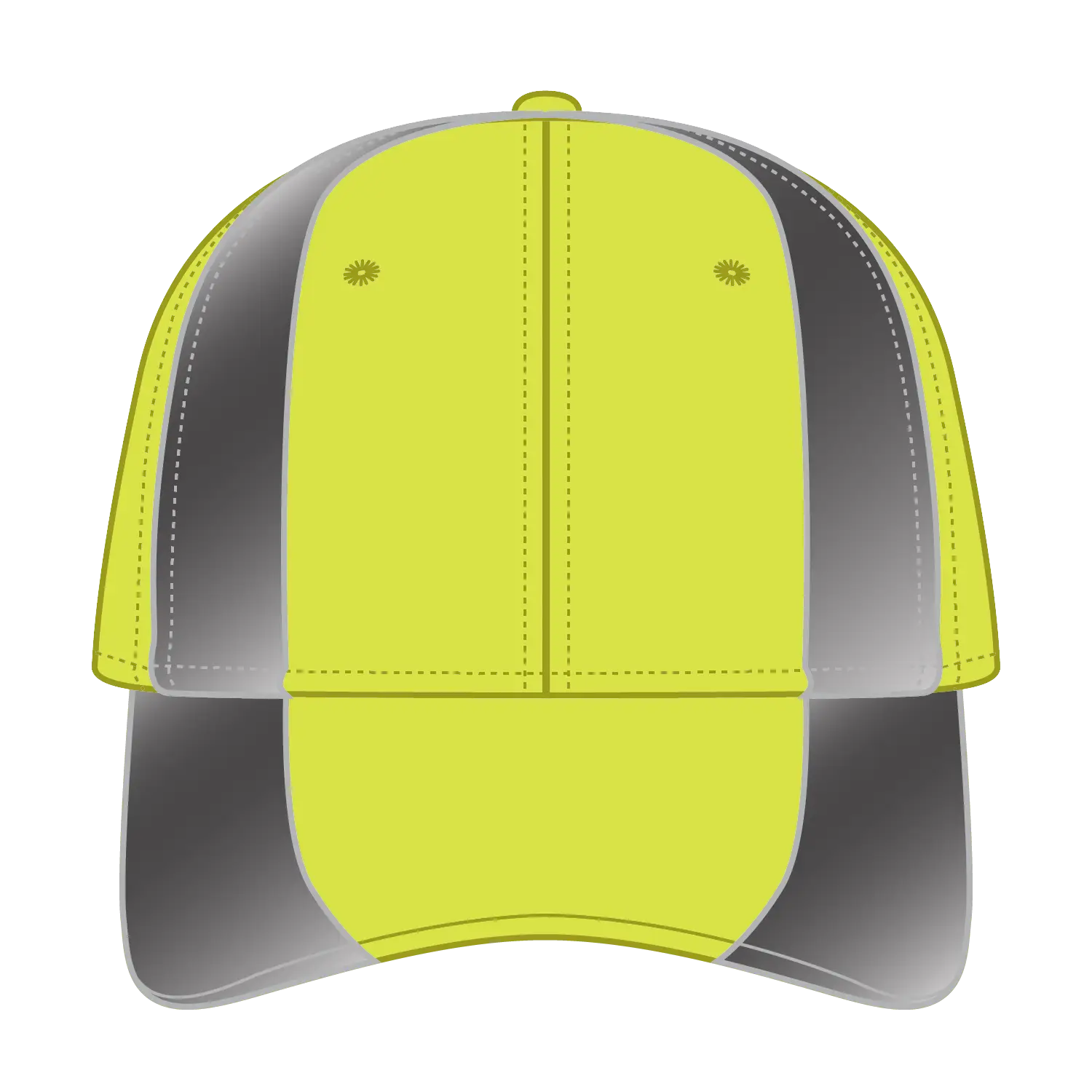 OTTO 19-701 Neon 6 Panel Low Profile Baseball Cap - N.Yel/Ref.Gry - N.Yel/Ref.Gry / 6 1/2’’ - 7 5/8’’