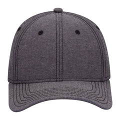 OTTO 19-768 6 Panel Low Profile Baseball Cap - Black - Black / 6 1/2’’ - 7 5/8’’