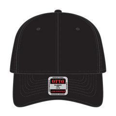OTTO 19-768 6 Panel Low Profile Baseball Cap - Black - Black / 6 1/2’’ - 7 5/8’’