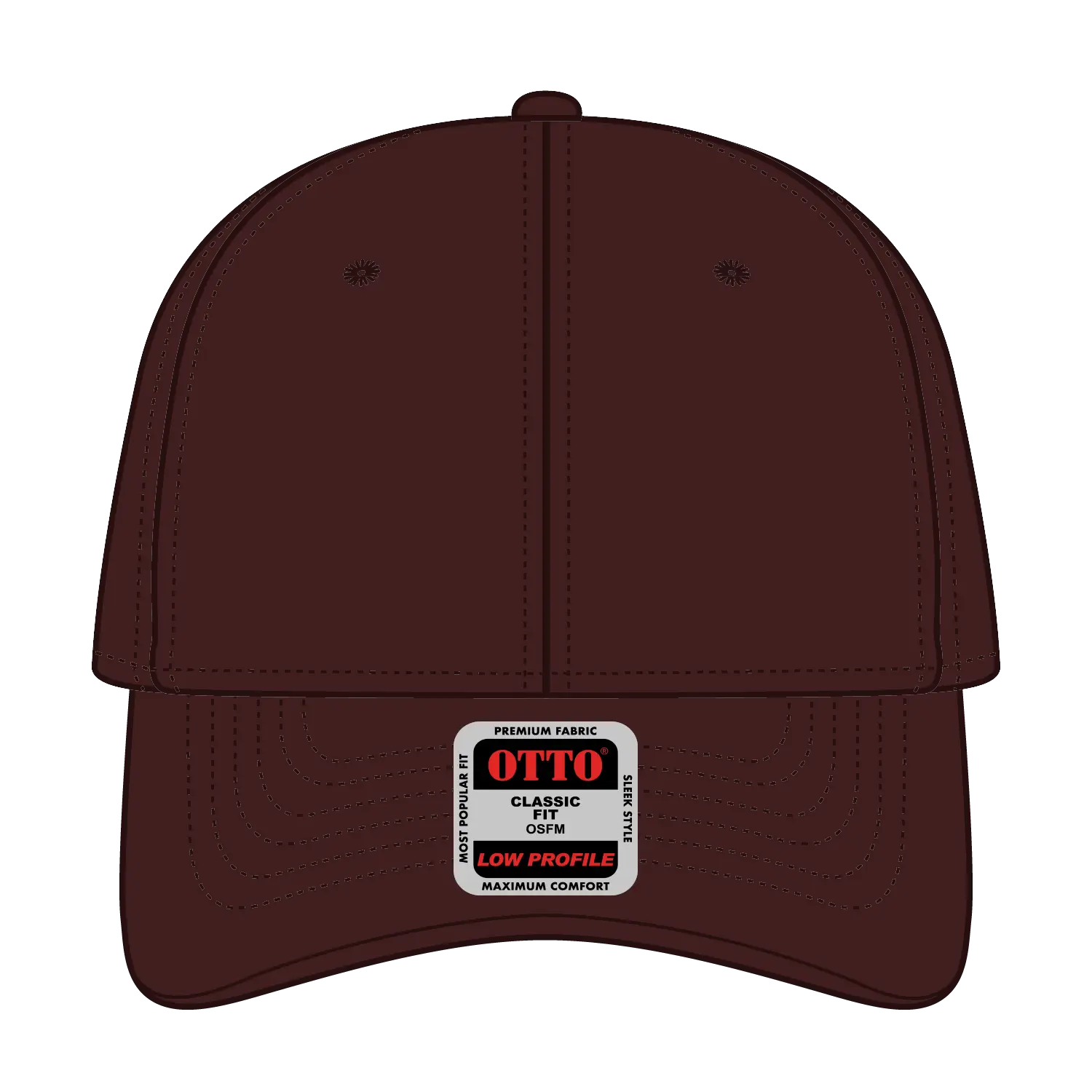 OTTO 19-768 6 Panel Low Profile Baseball Cap - Brown - Brown / 6 1/2’’ - 7 5/8’’