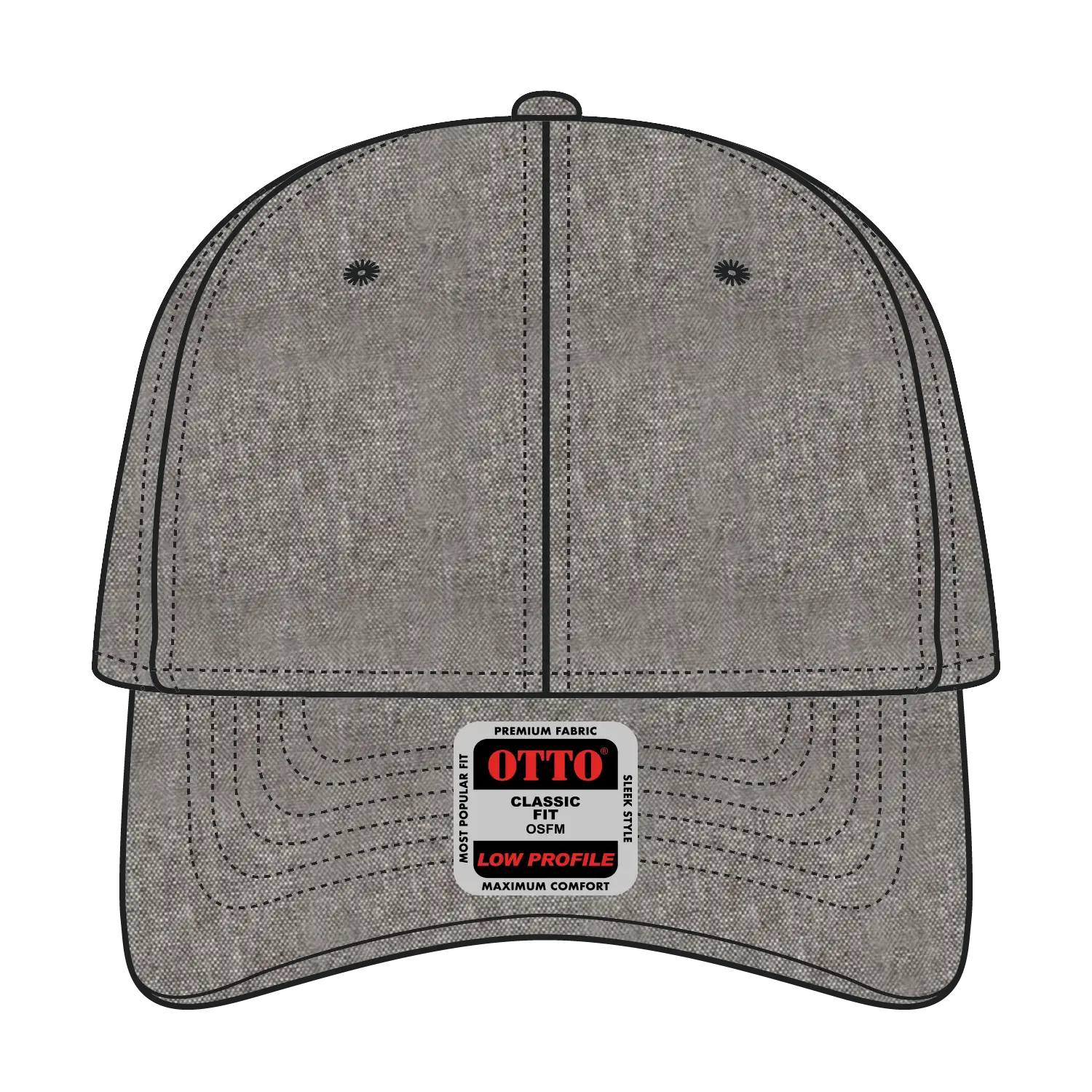 OTTO 19-768 6 Panel Low Profile Baseball Cap - Char. Gray - Char. Gray / 6 1/2’’ - 7 5/8’’