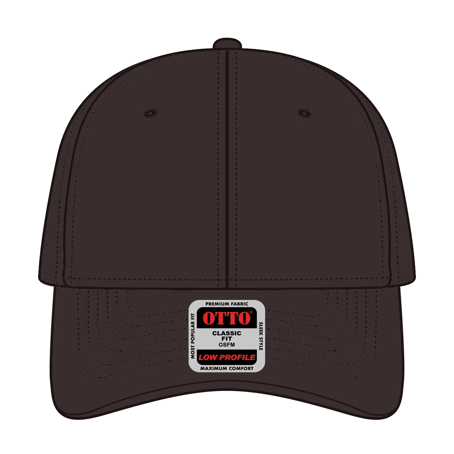 OTTO 19-768 6 Panel Low Profile Baseball Cap - Dk. Brown - Dk. Brown / 6 1/2’’ - 7 5/8’’