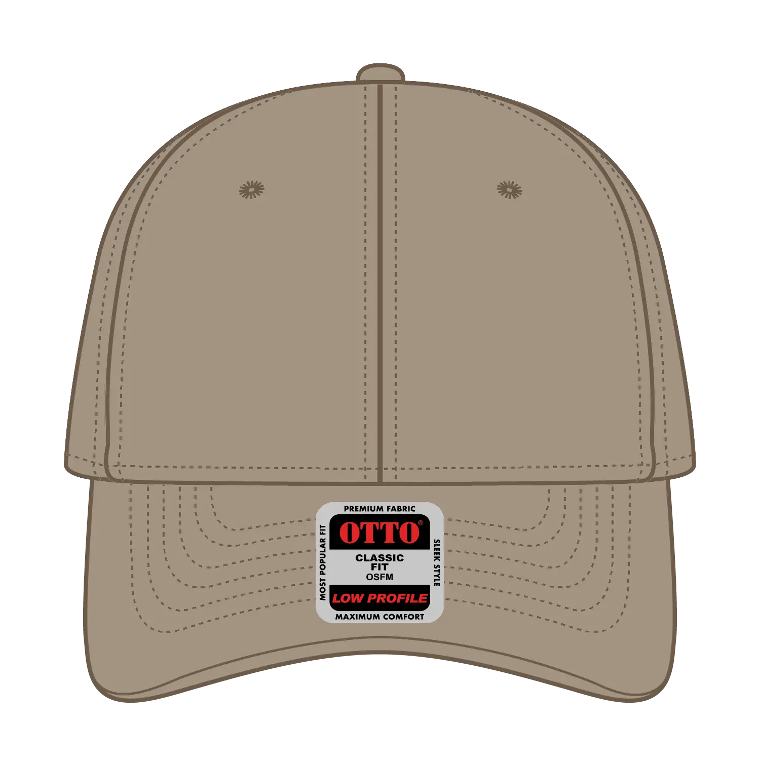 OTTO 19-768 6 Panel Low Profile Baseball Cap - Dk. Khaki - Dk. Khaki / 6 1/2’’ - 7 5/8’’