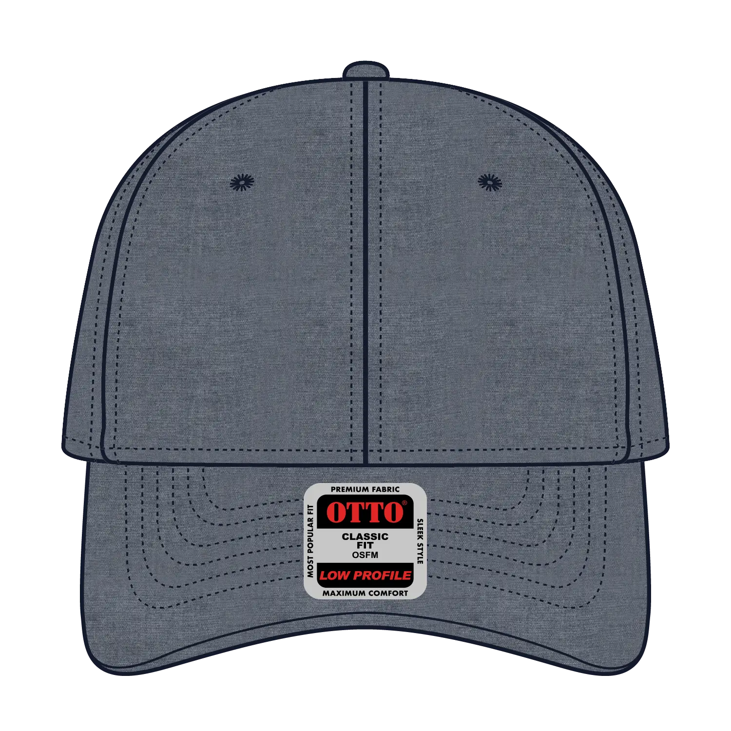 OTTO 19-768 6 Panel Low Profile Baseball Cap - Navy - Navy / 6 1/2’’ - 7 5/8’’