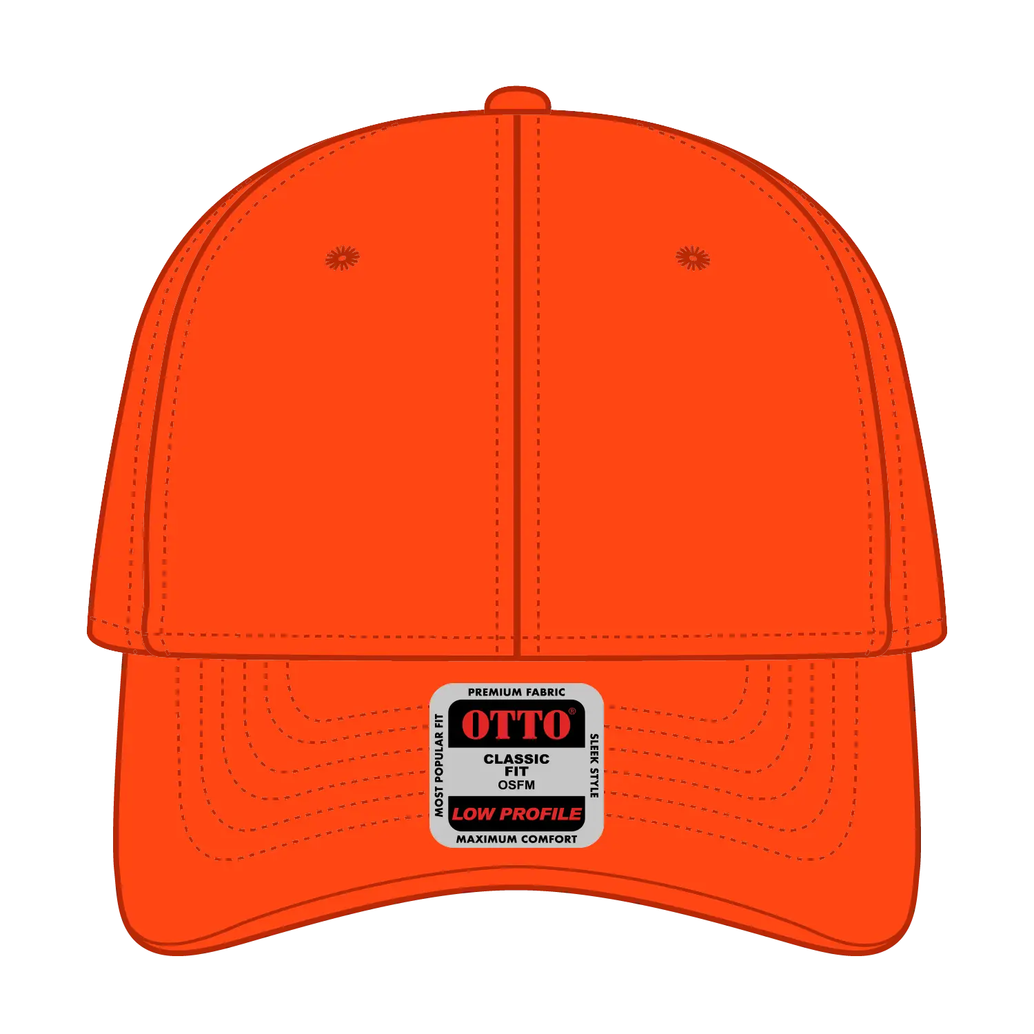 OTTO 19-768 6 Panel Low Profile Baseball Cap - Orange - Orange / 6 1/2’’ - 7 5/8’’