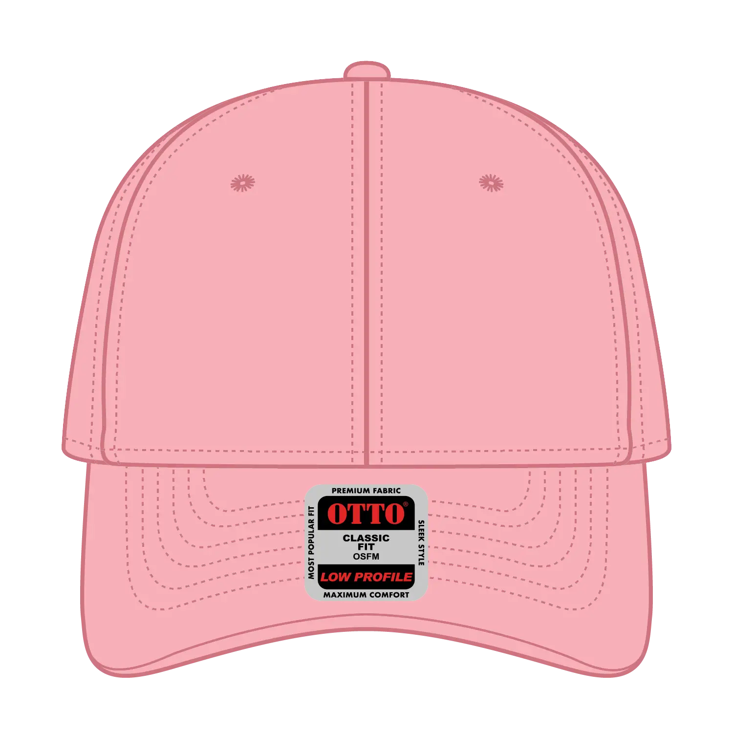 OTTO 19-768 6 Panel Low Profile Baseball Cap - Pink - Pink / 6 1/2’’ - 7 5/8’’