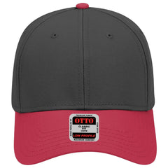 OTTO 19-768 6 Panel Low Profile Baseball Cap - Red/Blk/Blk - Red/Blk/Blk / 6 1/2’’ - 7 5/8’’