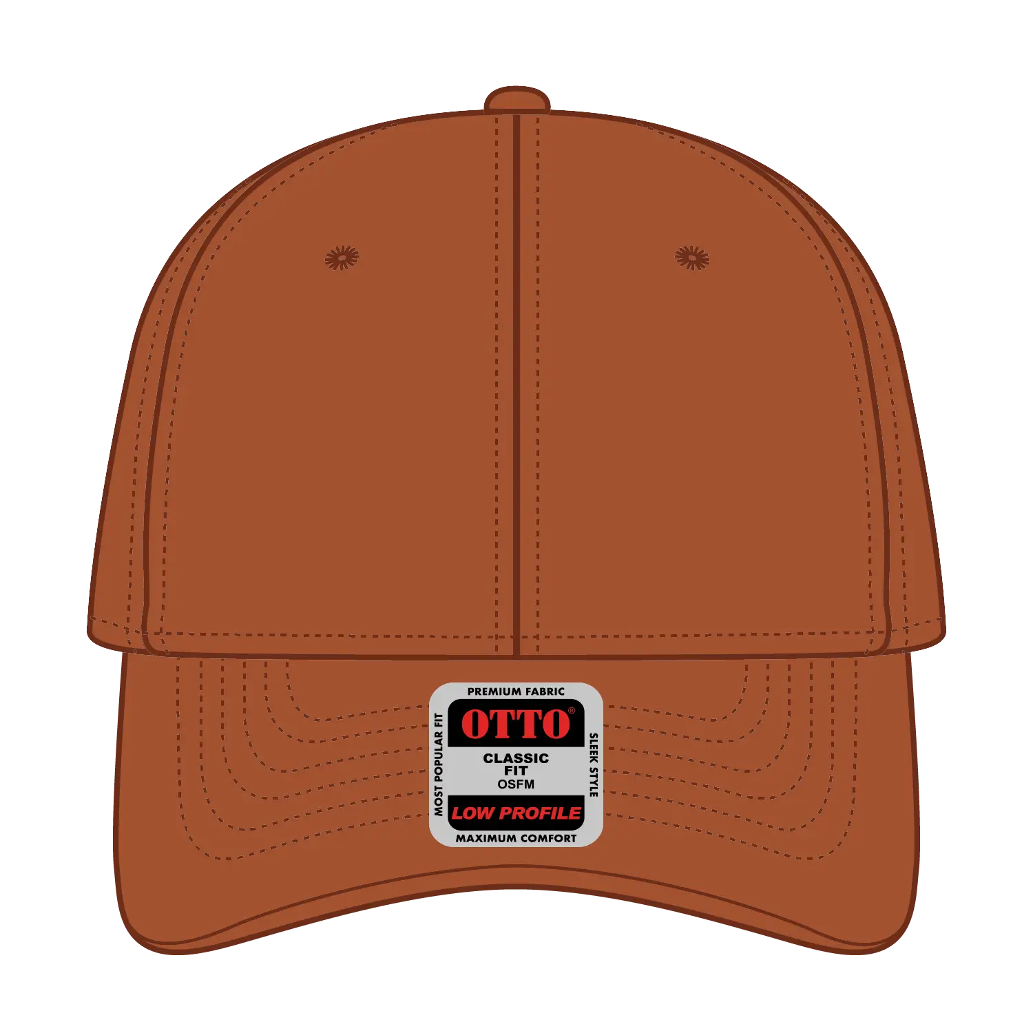 OTTO 19-768 6 Panel Low Profile Baseball Cap - Tx. Orange - Tx. Orange / 6 1/2’’ - 7 5/8’’