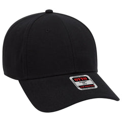 OTTO 19-922 6 Panel Low Profile Baseball Cap - Black - Black / 6 1/2’’ - 7 5/8’’