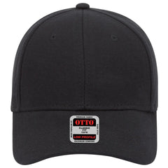 OTTO 19-922 6 Panel Low Profile Baseball Cap - Black - Black / 6 1/2’’ - 7 5/8’’
